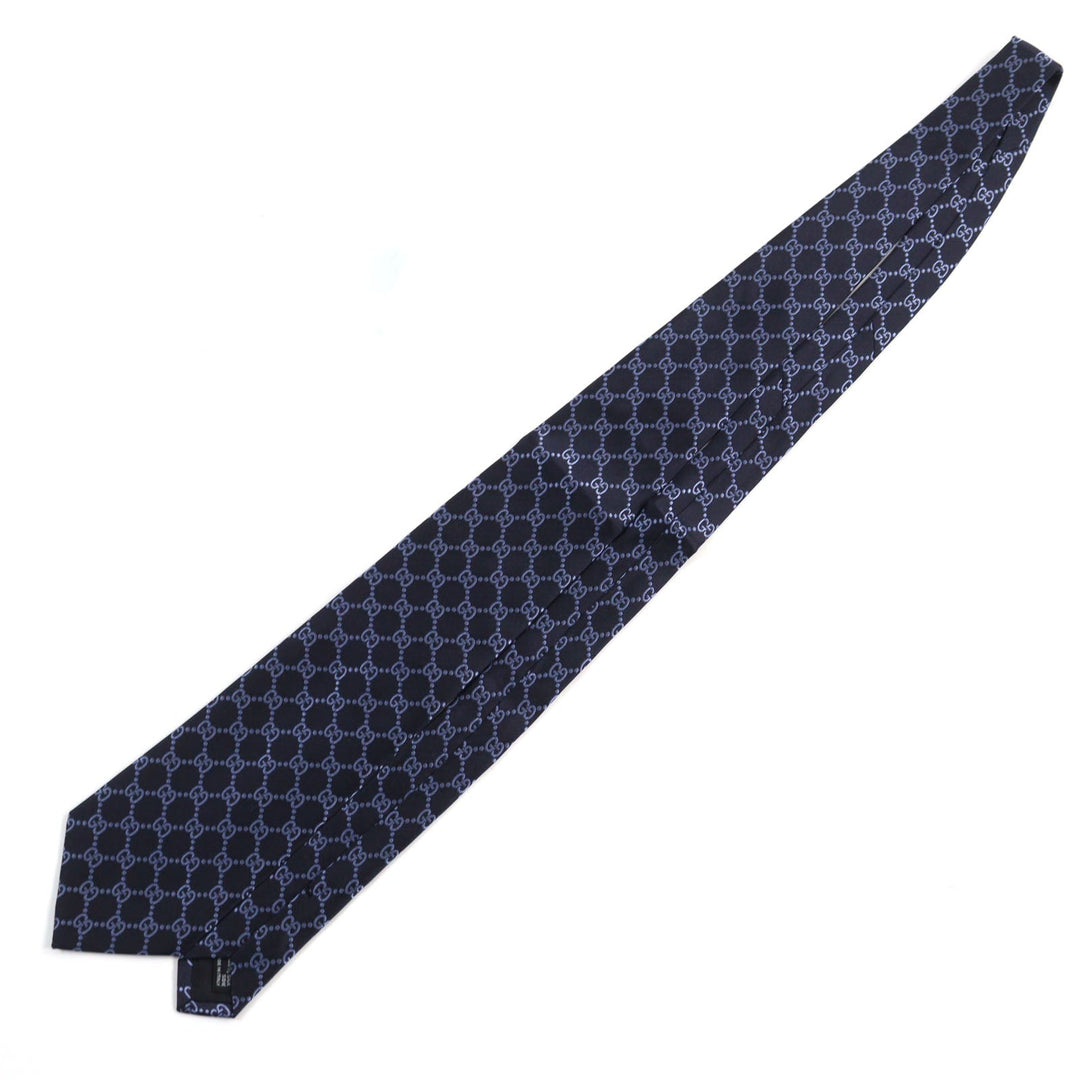 GUCCI tie Main: 100% silk Navy blue ARGOS Argos mens Used Authentic