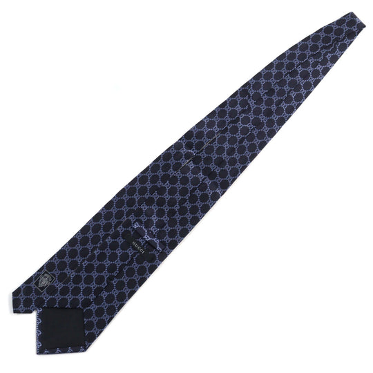 GUCCI tie Main: 100% silk Navy blue ARGOS Argos mens Used Authentic