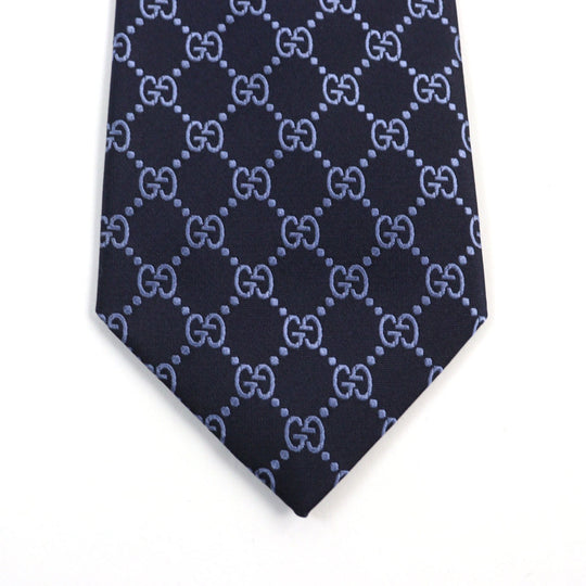 GUCCI tie Main: 100% silk Navy blue ARGOS Argos mens Used Authentic