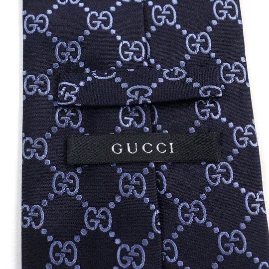 GUCCI tie Main: 100% silk Navy blue ARGOS Argos mens Used Authentic