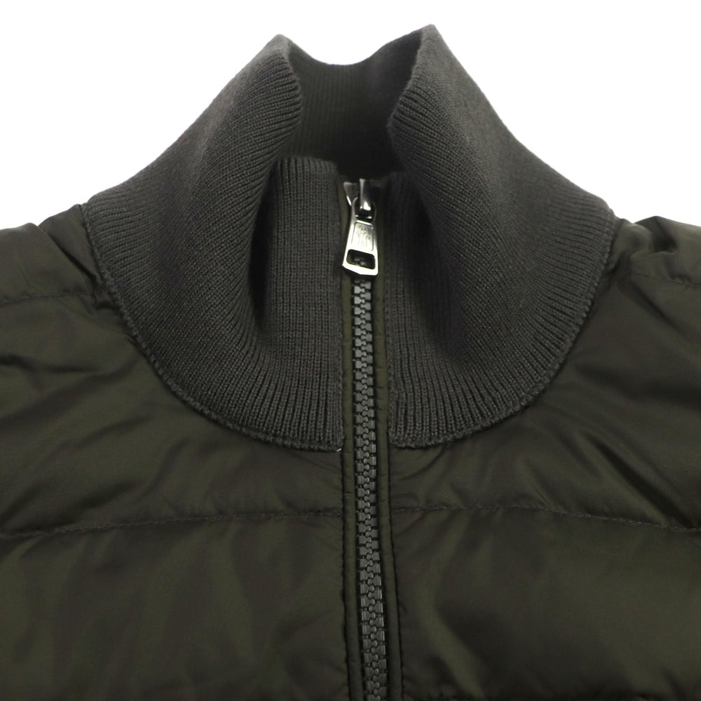 MONCLER Down jacket Outer: 100% nylon, Main: 50% acrylic, Main: 50% wool, Part: 100% nylon, Filling: 90% down khaki CARDIGAN mens S Used Authentic