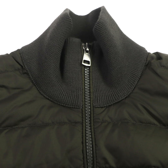 MONCLER Down jacket Outer: 100% nylon, Main: 50% acrylic, Main: 50% wool, Part: 100% nylon, Filling: 90% down khaki CARDIGAN mens S Used Authentic