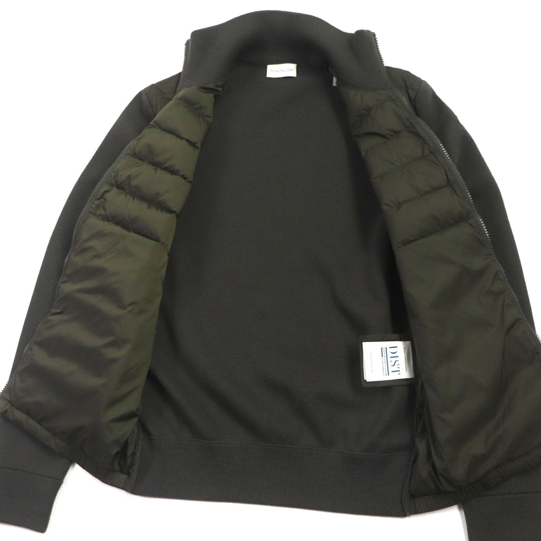 MONCLER Down jacket Outer: 100% nylon, Main: 50% acrylic, Main: 50% wool, Part: 100% nylon, Filling: 90% down khaki CARDIGAN mens S Used Authentic