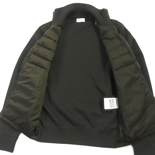 MONCLER Down jacket Outer: 100% nylon, Main: 50% acrylic, Main: 50% wool, Part: 100% nylon, Filling: 90% down khaki CARDIGAN mens S Used Authentic