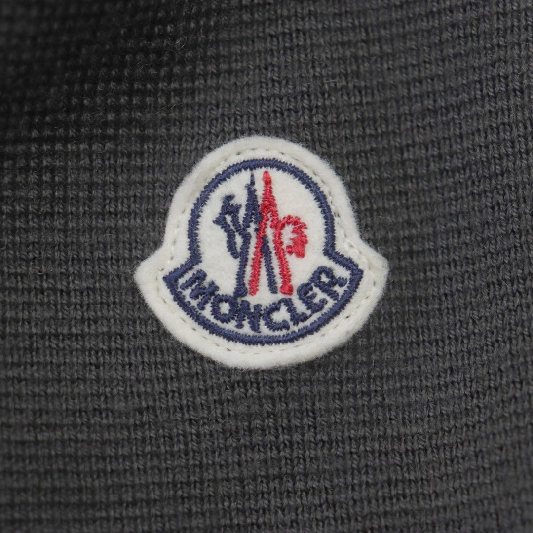 MONCLER Down jacket Outer: 100% nylon, Main: 50% acrylic, Main: 50% wool, Part: 100% nylon, Filling: 90% down khaki CARDIGAN mens S Used Authentic