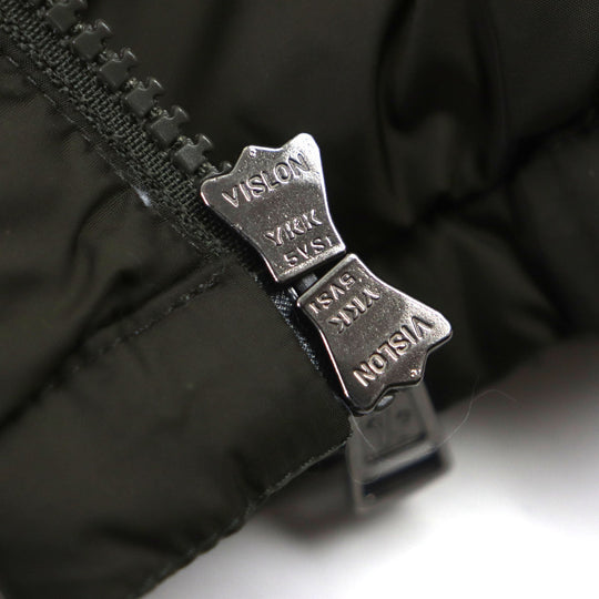 MONCLER Down jacket Outer: 100% nylon, Main: 50% acrylic, Main: 50% wool, Part: 100% nylon, Filling: 90% down khaki CARDIGAN mens S Used Authentic