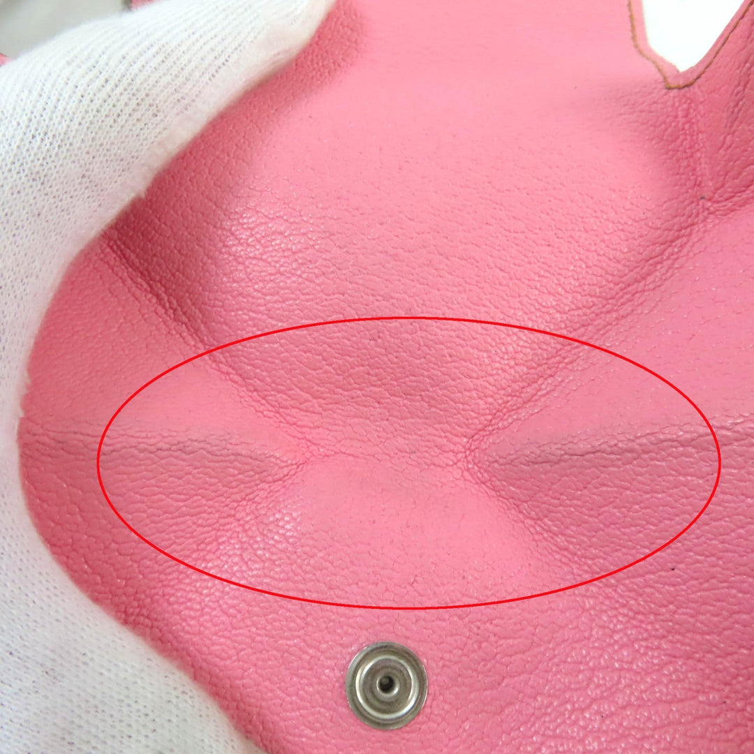 HERMES Coin case Main: Chevre Mysole Brown pink Revan Cattle Women Used Authentic