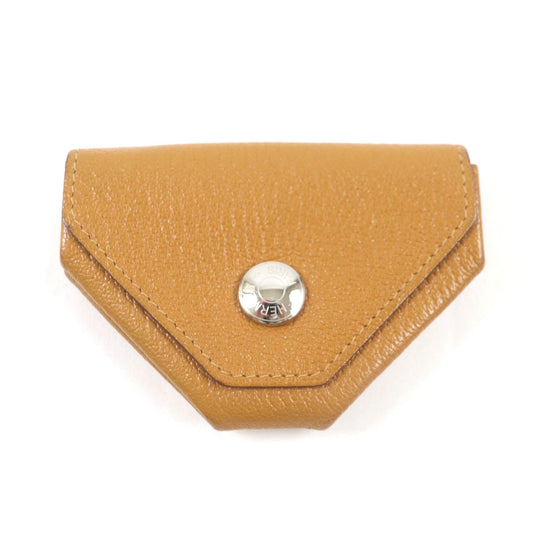 HERMES Coin case Main: Chevre Mysole Brown pink Revan Cattle Women Used Authentic