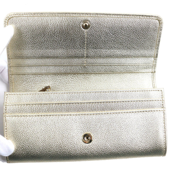 JIMMY CHOO Long Wallet Purse Main: Nappa leather gold NINO Women Used Authentic