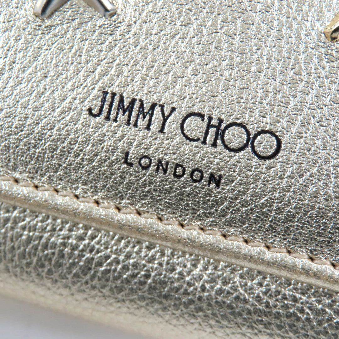 JIMMY CHOO Long Wallet Purse Main: Nappa leather gold NINO Women Used Authentic