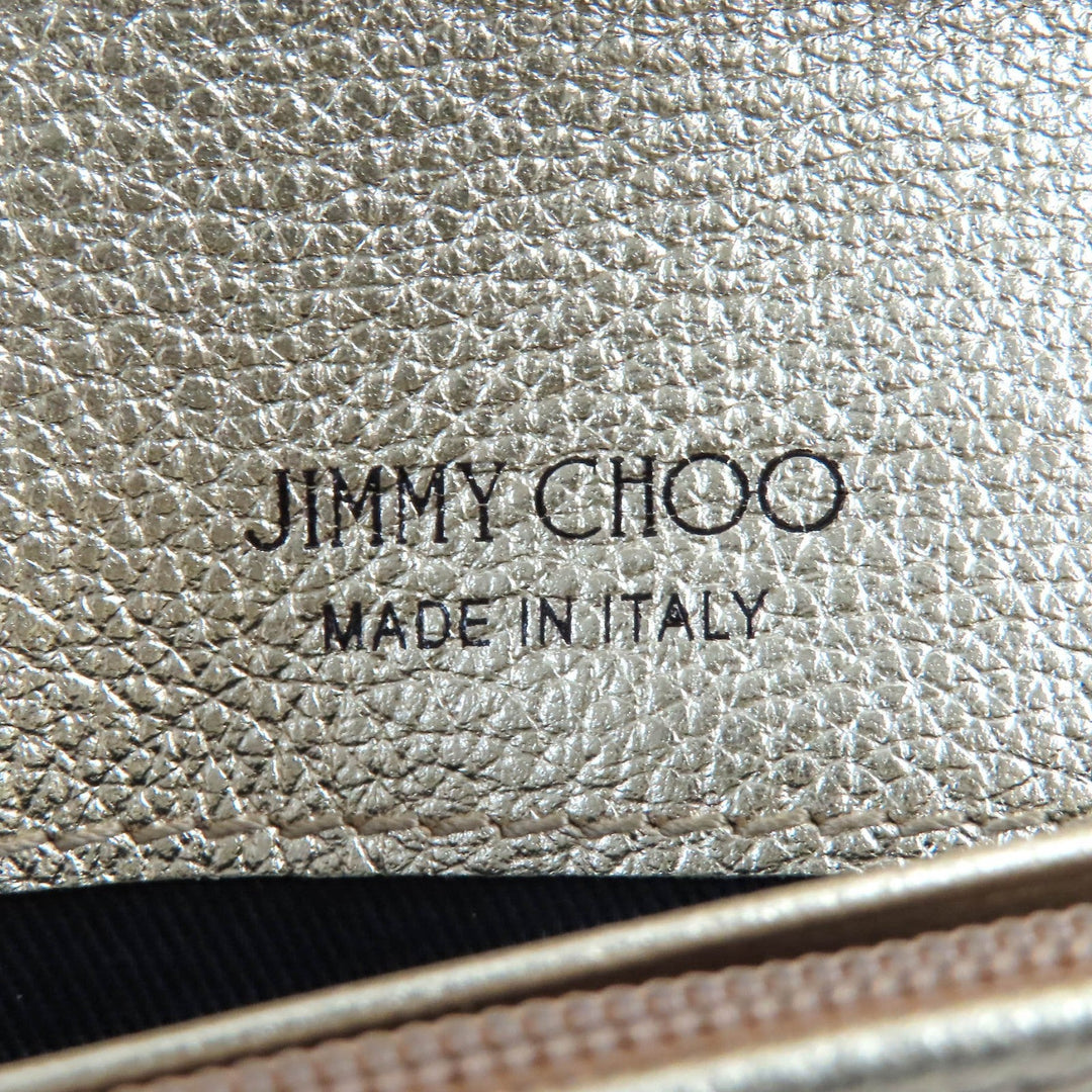 JIMMY CHOO Long Wallet Purse Main: Nappa leather gold NINO Women Used Authentic