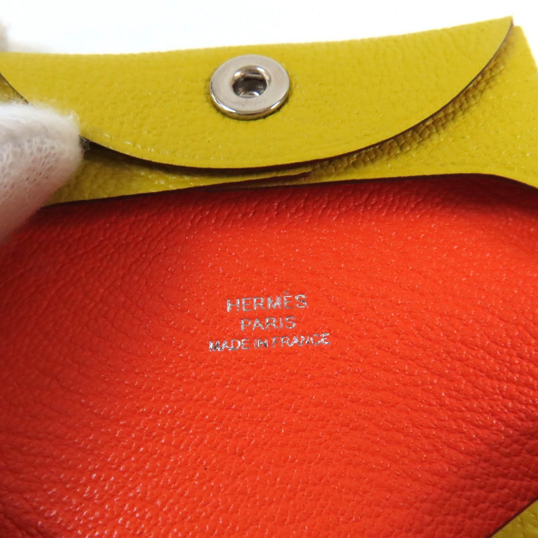 HERMES Coin case Main: Chevre Cumin Orange Minced Bastia Women Used Authentic