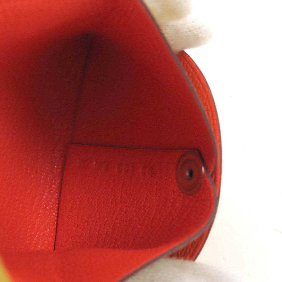 HERMES Coin case Main: Chevre Cumin Orange Minced Bastia Women Used Authentic