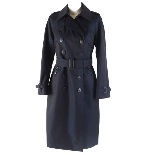 Aquascutum trench coat cotton Dark navy Women 4 Used Authentic