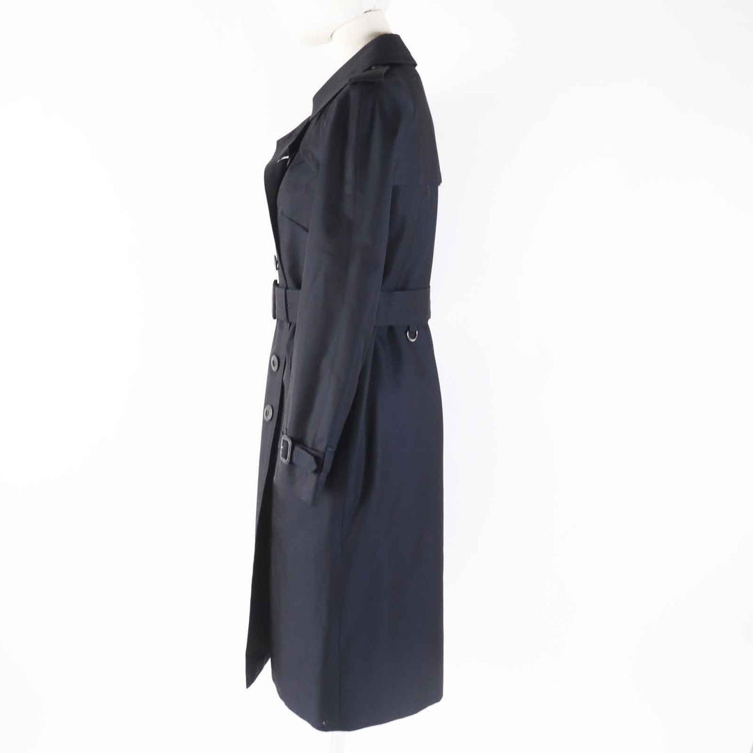Aquascutum trench coat cotton Dark navy Women 4 Used Authentic