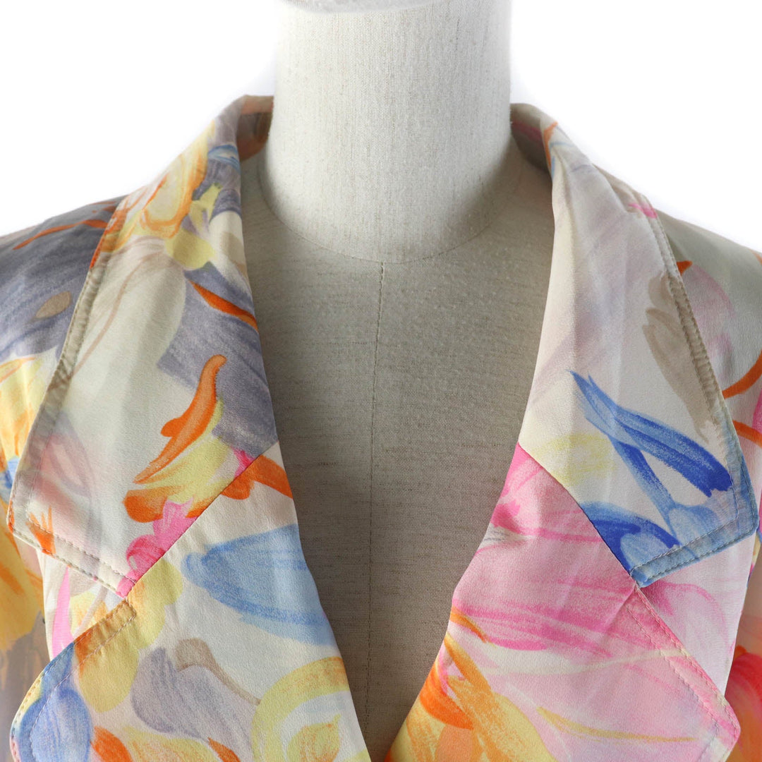 LEONARD FASHION coat Main: 100% silk Multi Women 9 Used Authentic