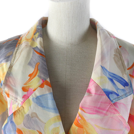 LEONARD FASHION coat Main: 100% silk Multi Women 9 Used Authentic