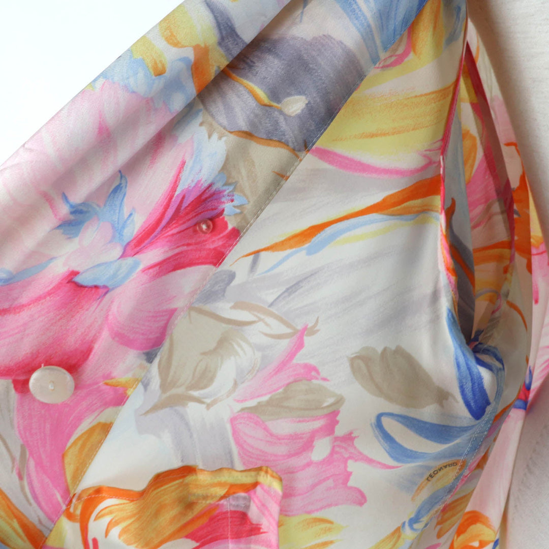 LEONARD FASHION coat Main: 100% silk Multi Women 9 Used Authentic
