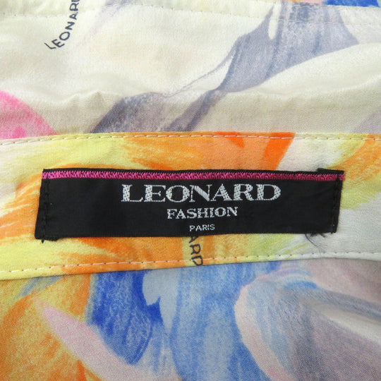 LEONARD FASHION coat Main: 100% silk Multi Women 9 Used Authentic