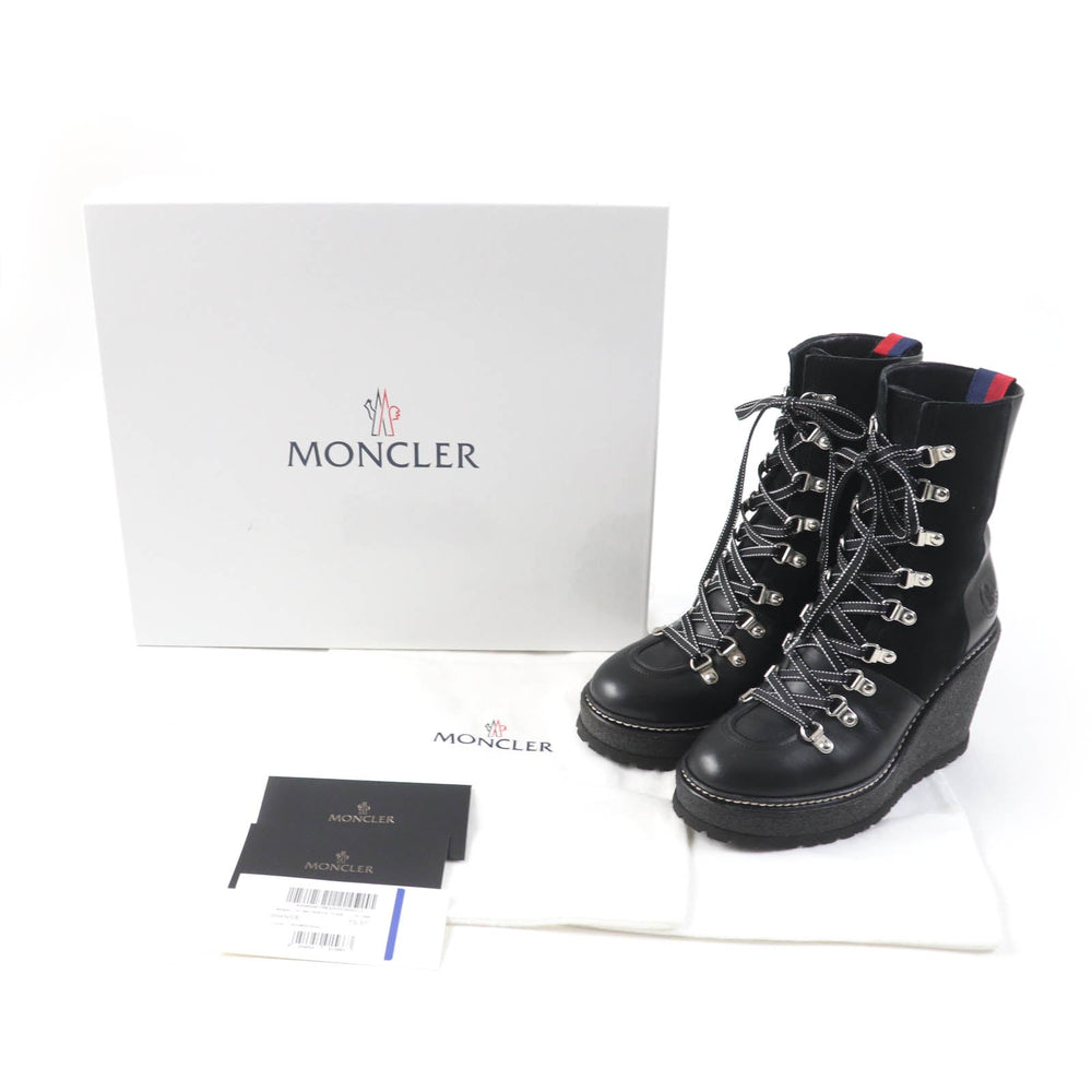 MONCLER short boots Main: Leather black SHANICE Women 37 Used Authentic