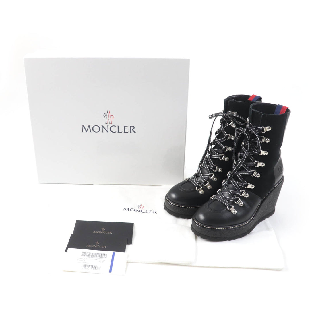 MONCLER short boots Main: Leather black SHANICE Women 37 Used Authentic