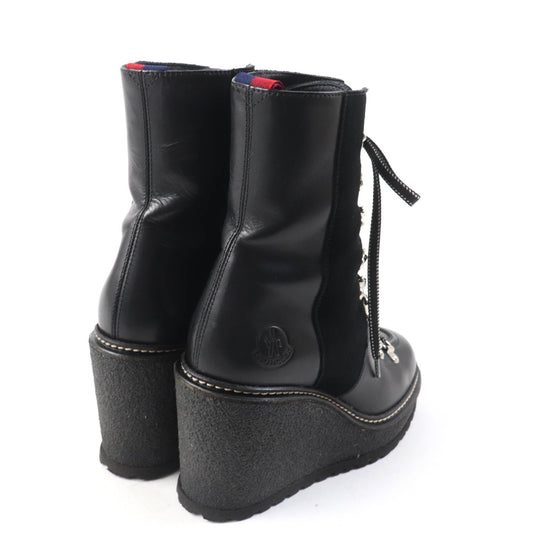 MONCLER short boots Main: Leather black SHANICE Women 37 Used Authentic
