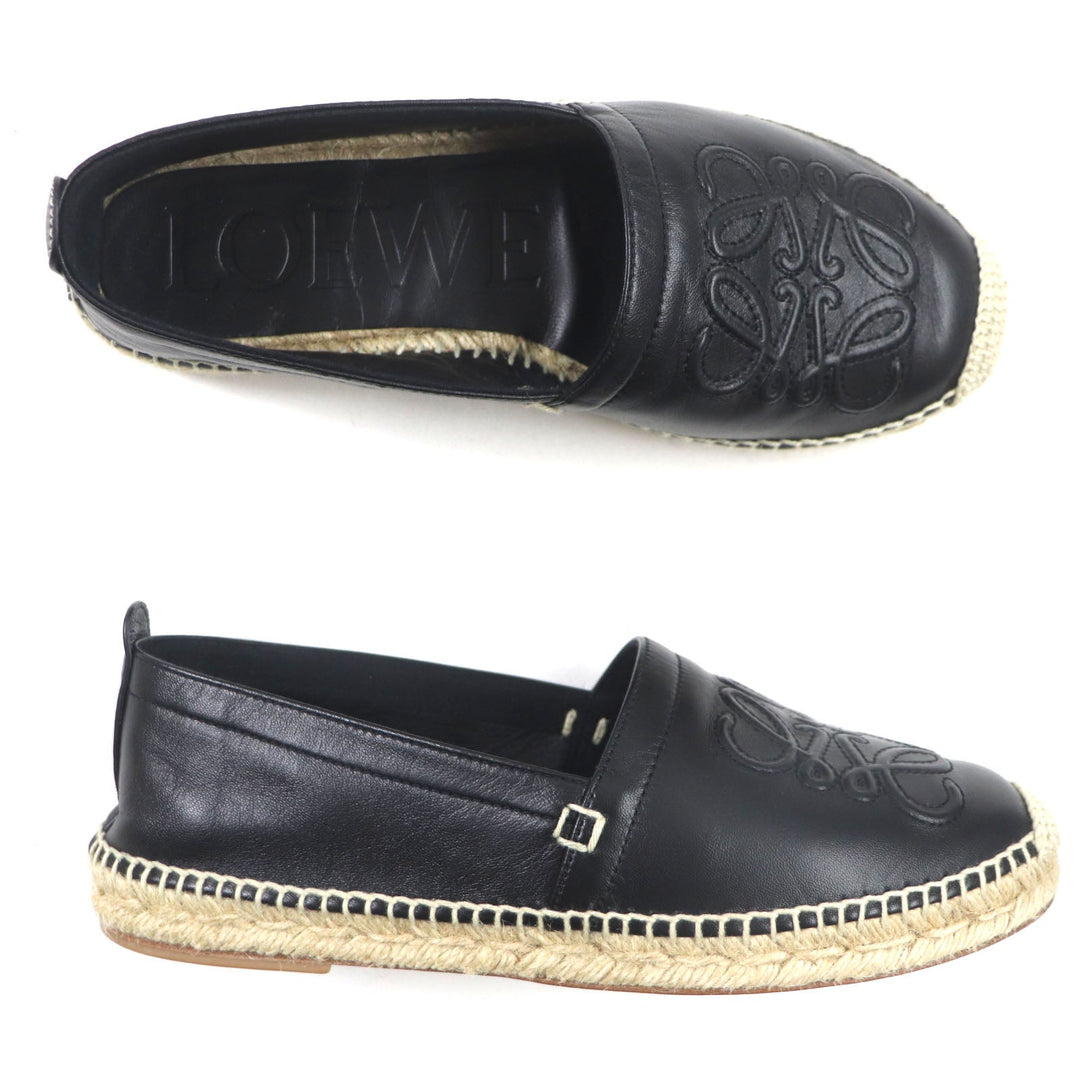 LOEWE Slip-on Main: Leather black mens 41 Used Authentic