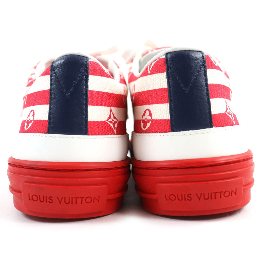 LOUIS VUITTON Low cut sneakers Main: Canvas, Part: Leather Red White Light Beige Navy Stella line LV Escal Women 36 1/2 Used Authentic