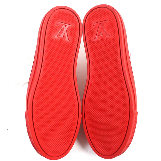 LOUIS VUITTON Low cut sneakers Main: Canvas, Part: Leather Red White Light Beige Navy Stella line LV Escal Women 36 1/2 Used Authentic