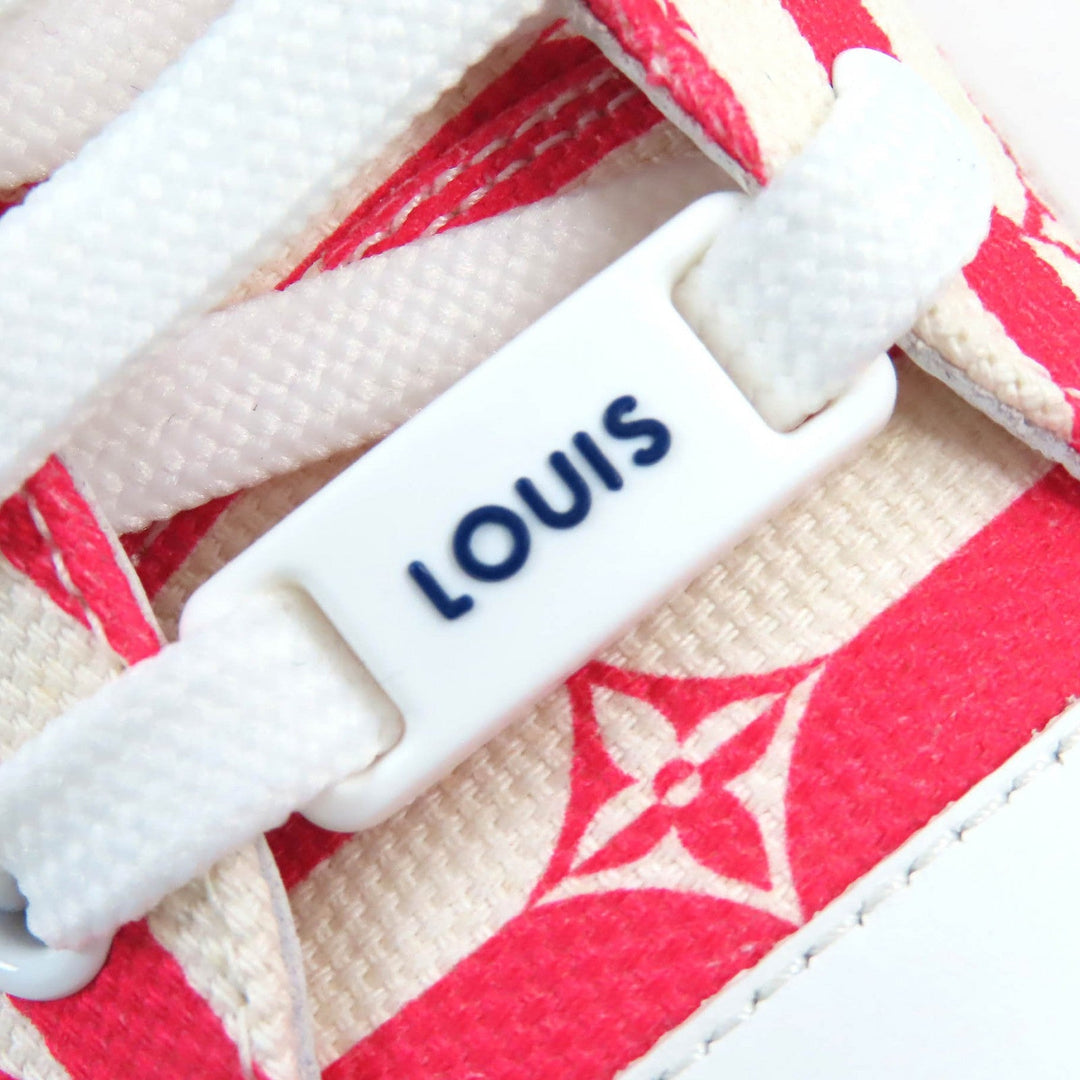 LOUIS VUITTON Low cut sneakers Main: Canvas, Part: Leather Red White Light Beige Navy Stella line LV Escal Women 36 1/2 Used Authentic