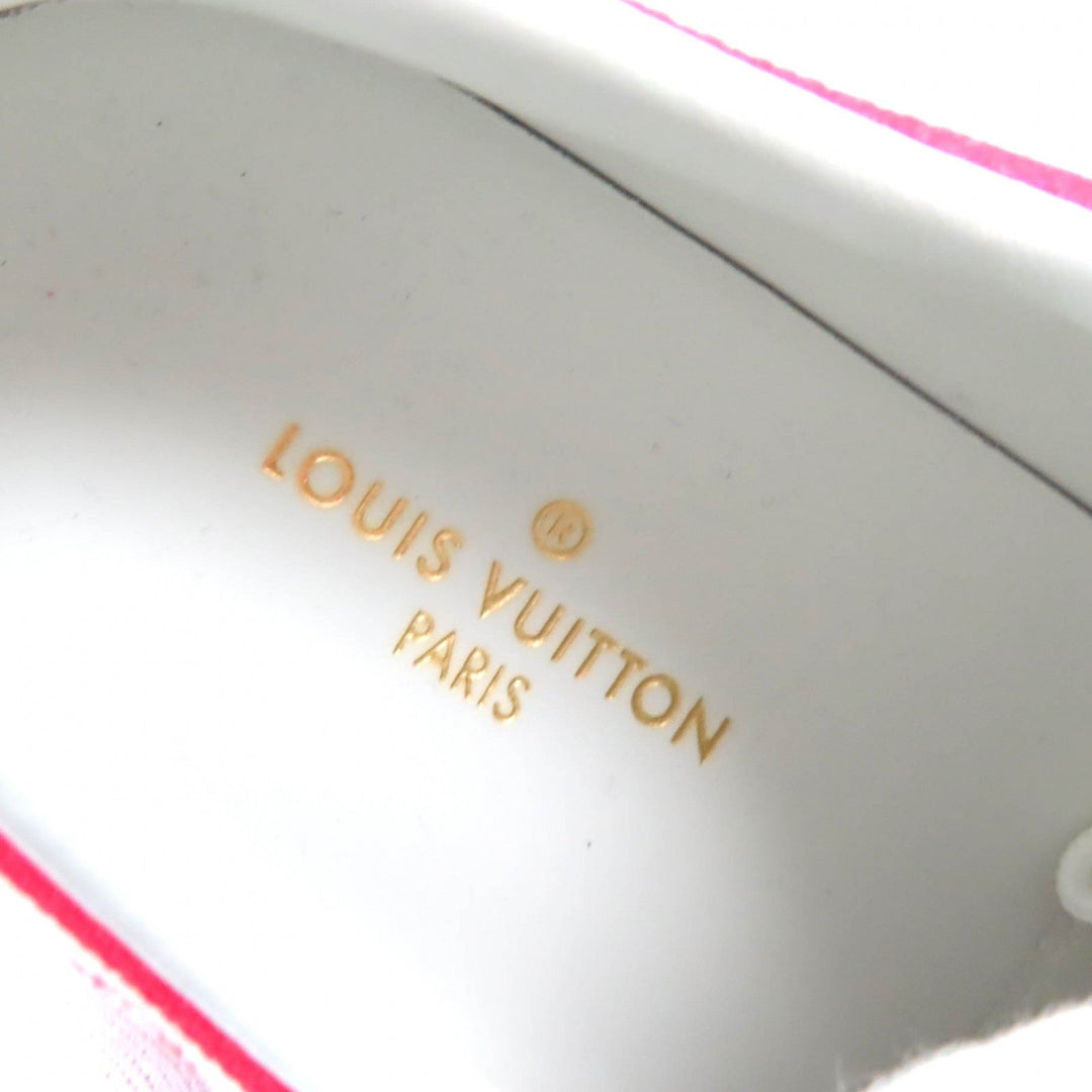 LOUIS VUITTON Low cut sneakers Main: Canvas, Part: Leather Red White Light Beige Navy Stella line LV Escal Women 36 1/2 Used Authentic