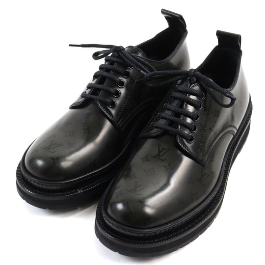 LOUIS VUITTON Leather shoes Main: Leather Dark khaki LV Black Ice Line mens 5 Used Authentic