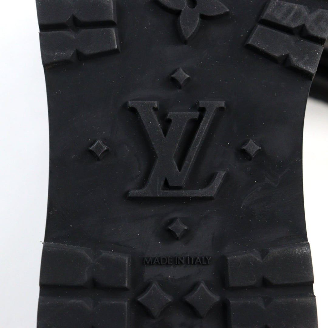 LOUIS VUITTON Leather shoes Main: Leather Dark khaki LV Black Ice Line mens 5 Used Authentic
