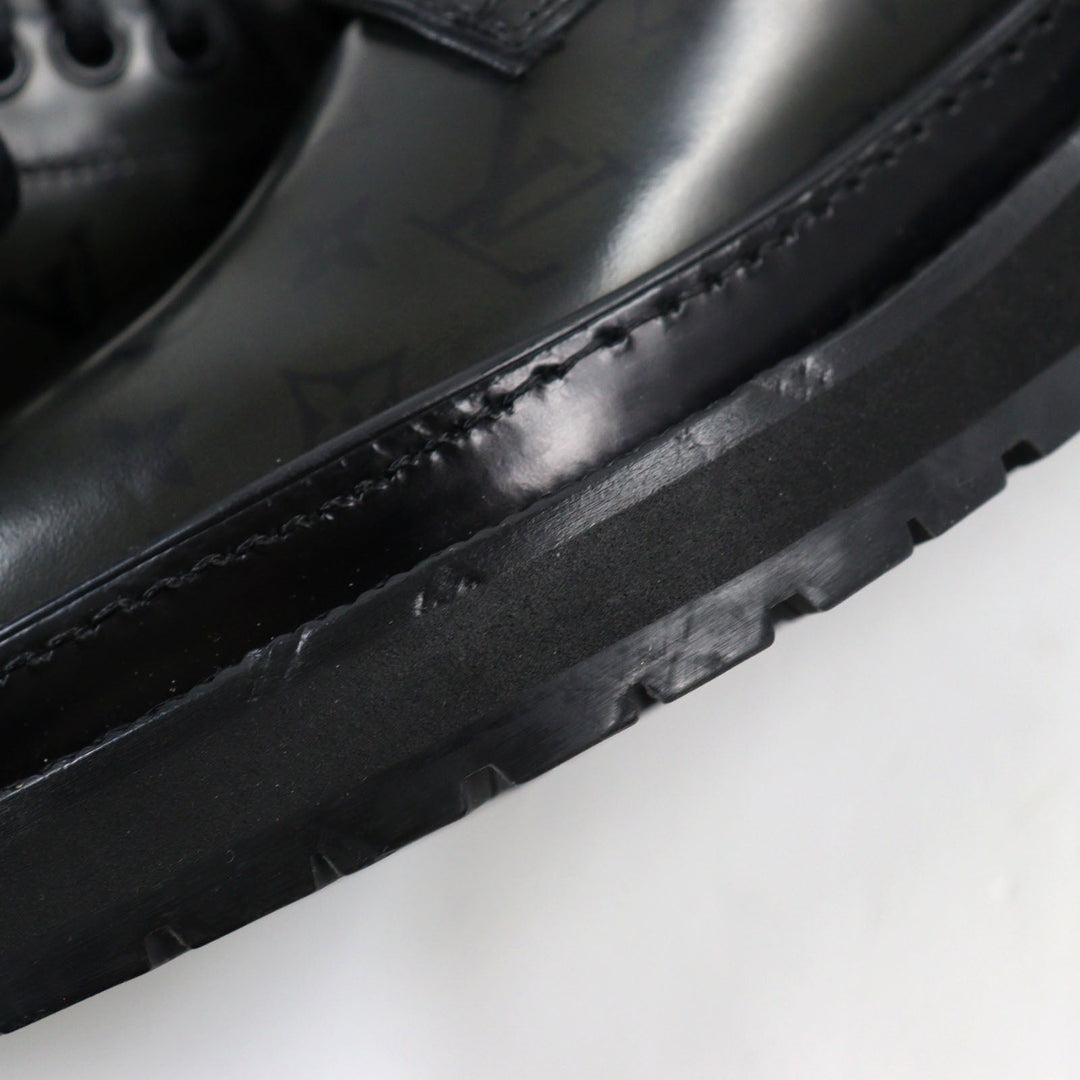 LOUIS VUITTON Leather shoes Main: Leather Dark khaki LV Black Ice Line mens 5 Used Authentic