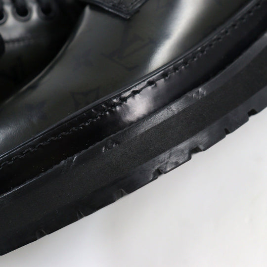 LOUIS VUITTON Leather shoes Main: Leather Dark khaki LV Black Ice Line mens 5 Used Authentic