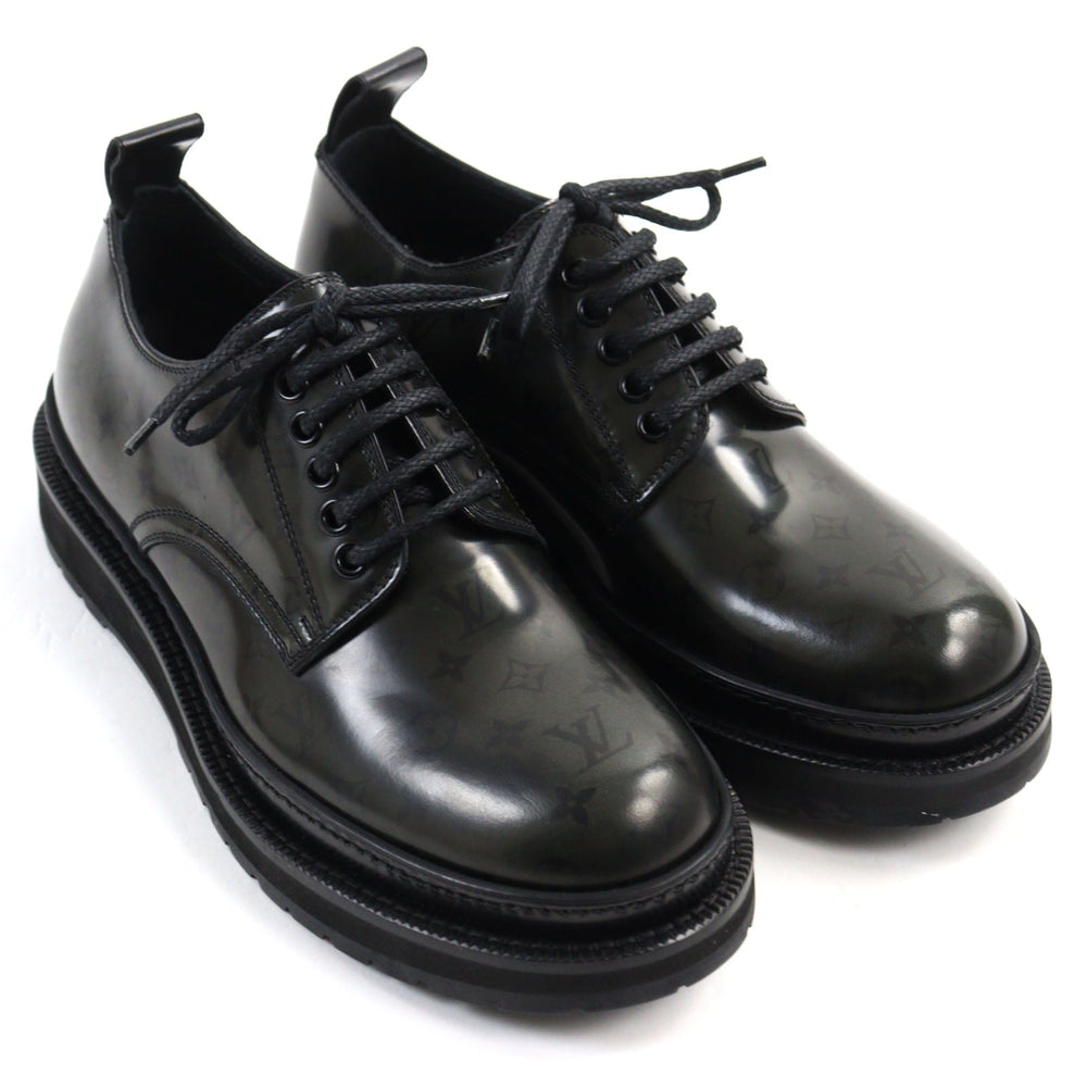 LOUIS VUITTON Leather shoes Main: Leather Dark khaki LV Black Ice Line mens 5 Used Authentic