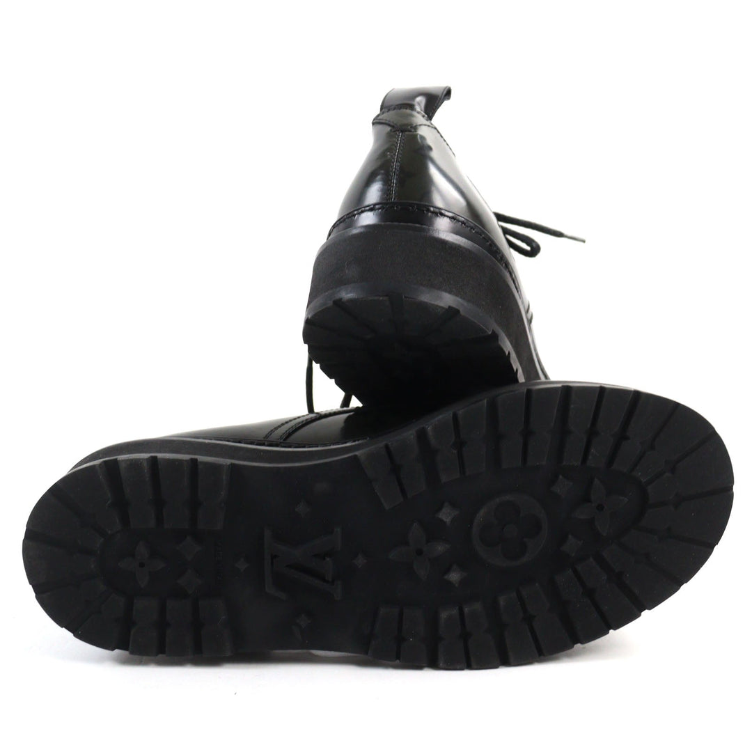 LOUIS VUITTON Leather shoes Main: Leather Dark khaki LV Black Ice Line mens 5 Used Authentic