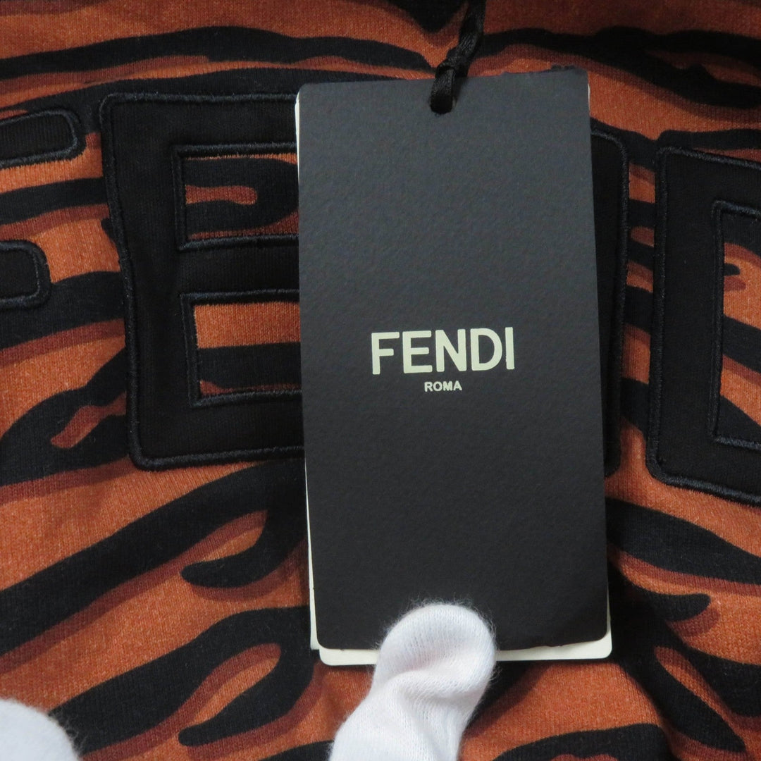 FENDI Hoodie FS7516 Outer: 100% cotton, Part: 97% cotton, Part: 3% polyurethane, Lining: 100% cotton, Part: 100% cotton Brown black Women XS Used Authentic