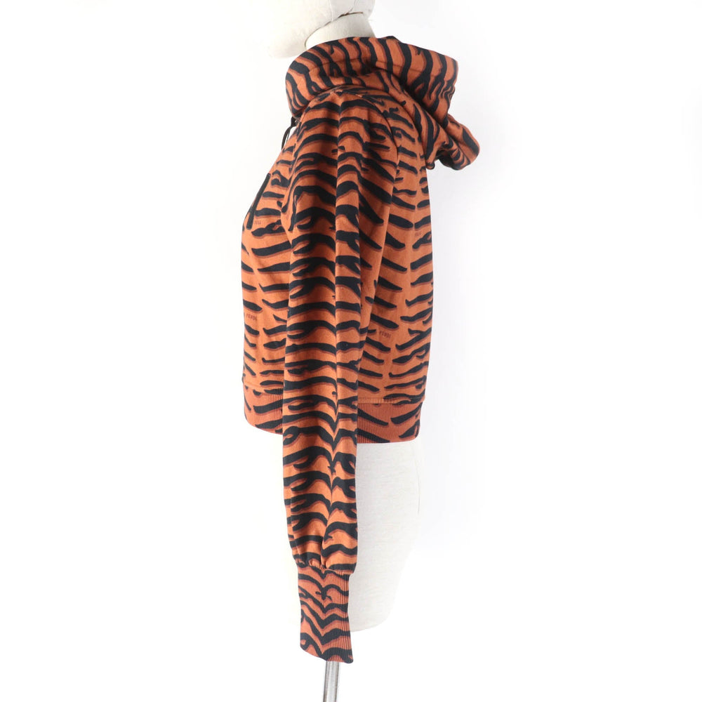FENDI Hoodie FS7516 Outer: 100% cotton, Part: 97% cotton, Part: 3% polyurethane, Lining: 100% cotton, Part: 100% cotton Brown black Women XS Used Authentic