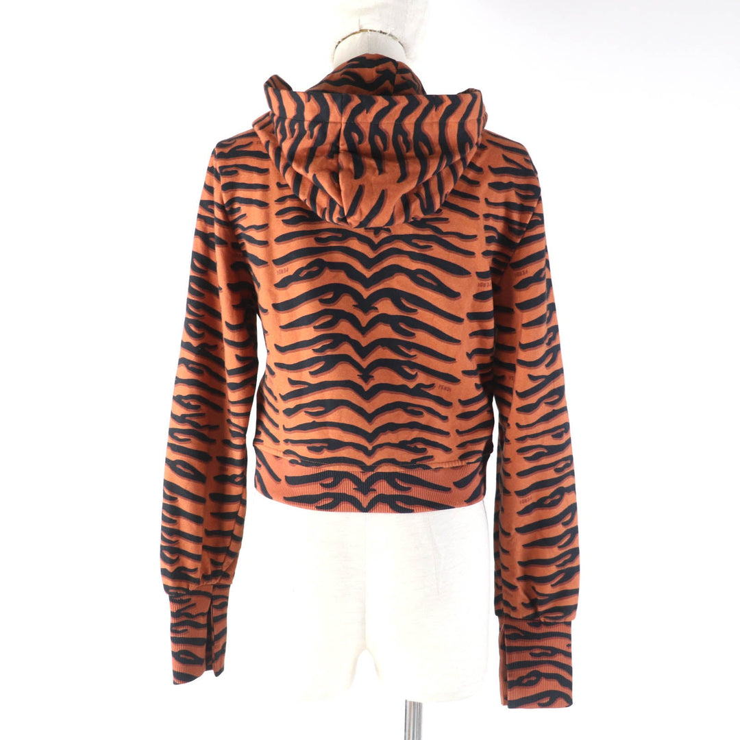 FENDI Hoodie FS7516 Outer: 100% cotton, Part: 97% cotton, Part: 3% polyurethane, Lining: 100% cotton, Part: 100% cotton Brown black Women XS Used Authentic