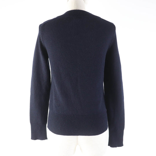 HERMES knit Main: 100% cashmere Navy Women 34 Used Authentic