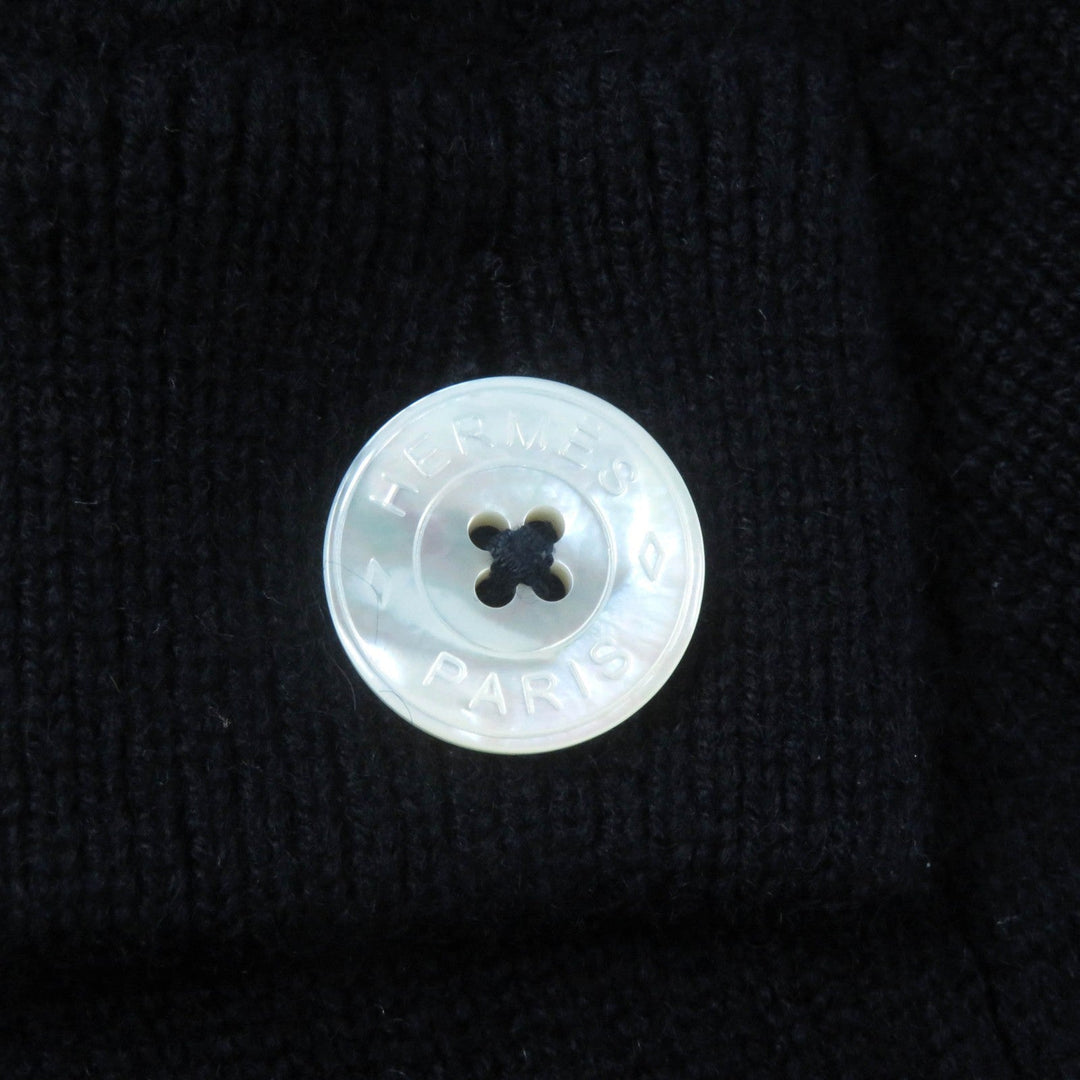 HERMES knit Main: 100% cashmere Navy Women 34 Used Authentic