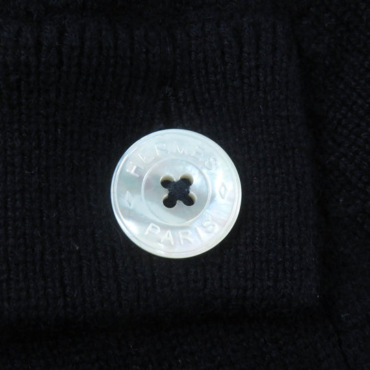 HERMES knit Main: 100% cashmere Navy Women 34 Used Authentic