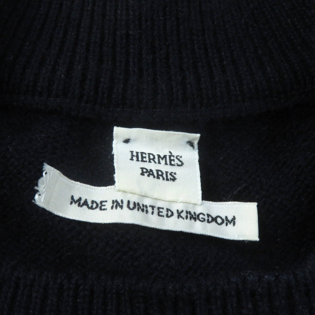 HERMES knit Main: 100% cashmere Navy Women 34 Used Authentic