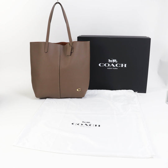 COACH Tote Bag CN318 Main: Leather Brown North Tote Women Used Authentic