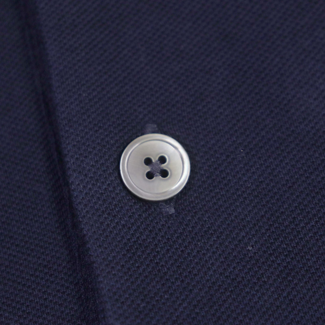 HERMES Short sleeve polo shirt Main: 100% cotton Navy mens L Used Authentic