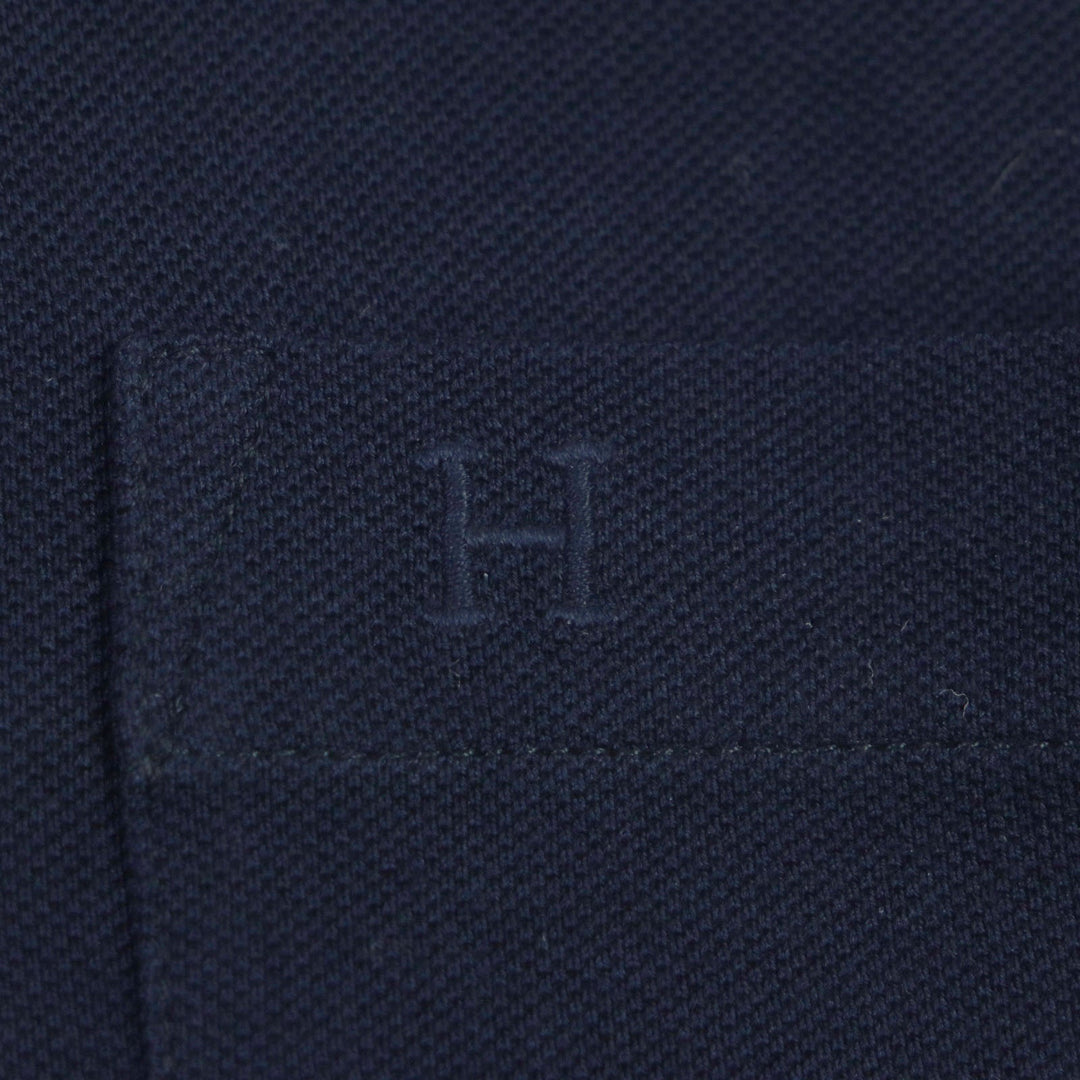 HERMES Short sleeve polo shirt Main: 100% cotton Navy mens L Used Authentic