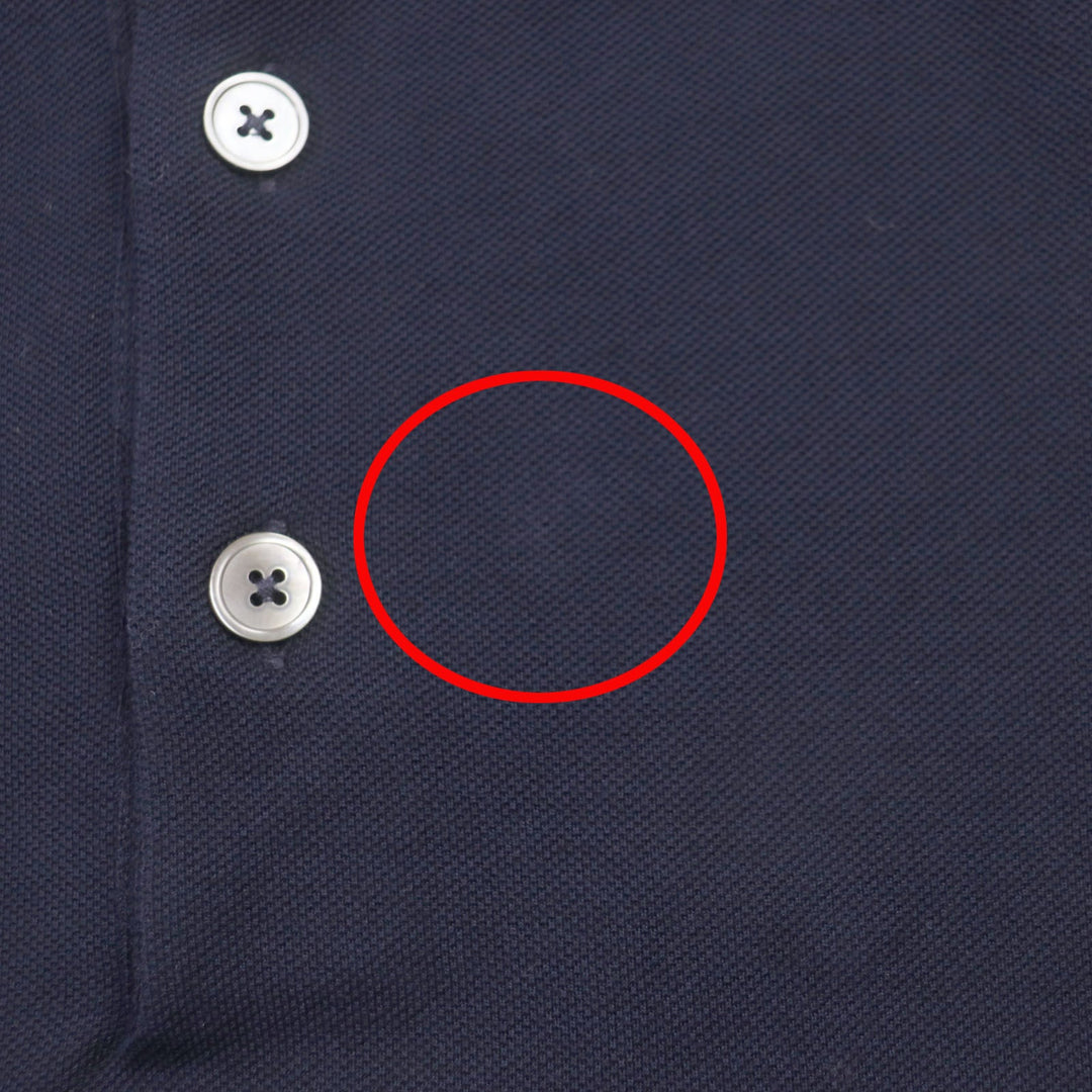 HERMES Short sleeve polo shirt Main: 100% cotton Navy mens L Used Authentic