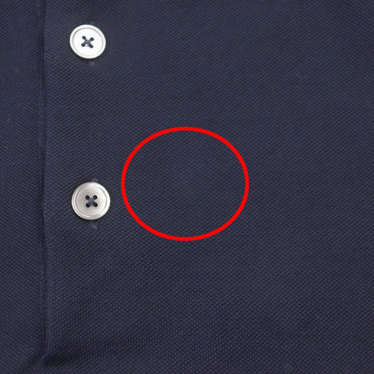HERMES Short sleeve polo shirt Main: 100% cotton Navy mens L Used Authentic
