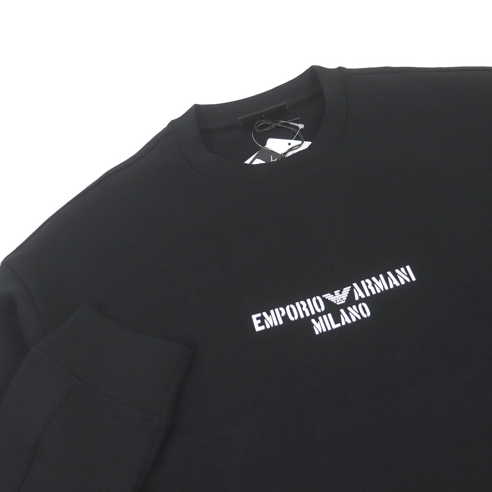EMPORIO ARMANI sweat 7V1MFE Main: 77% cotton, Main: 19% polyester, Main: 4% elastane black mens L Used Authentic